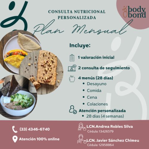 Consulta Nutricional Personalizada - Plan de Consulta Mensual - Body Bond