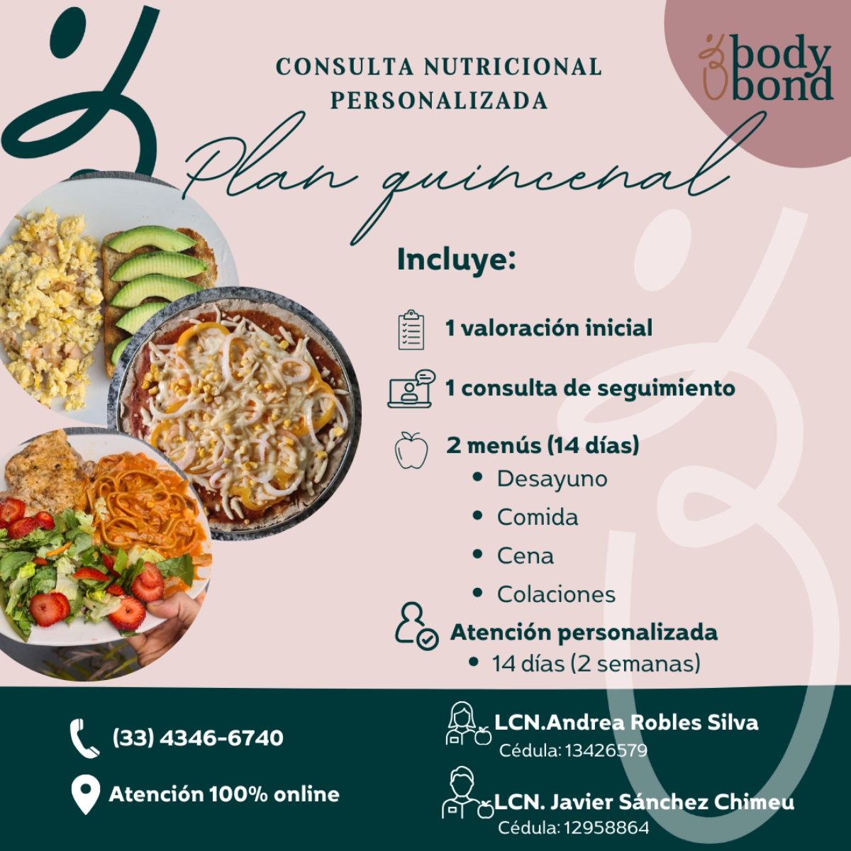 Consulta Nutricional Personalizada - Plan de Consulta Quincenal - Body Bond
